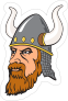 Intense Viking Mascot Sticker