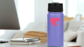 Interlocking Hearts Love Sticker on a Water Bottle (New) example