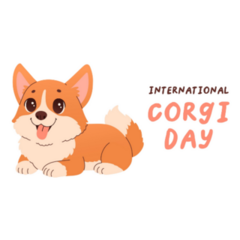 International Corgi Day Banner Sticker