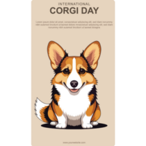 International Corgi Day Brown Sticker