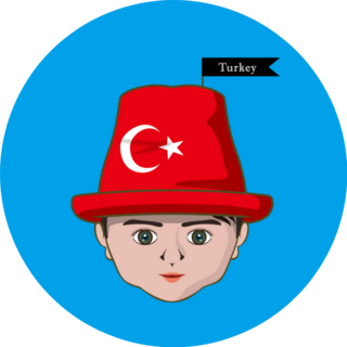 International Flag Of Turkey On Hat Sticker