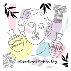 International Museum Day Greek Illustrations Sticker