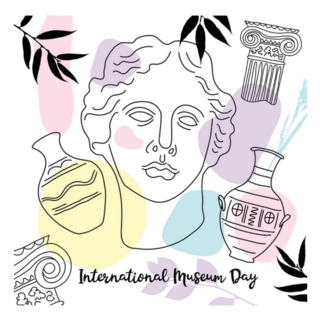 International Museum Day Greek Illustrations Sticker