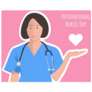 International Nurses Day Illustration On Pink Sticker