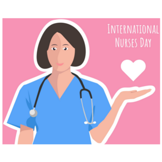 International Nurses Day Illustration On Pink Sticker