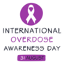 International Overdose Awareness Day In Purple Lettering Sticker 