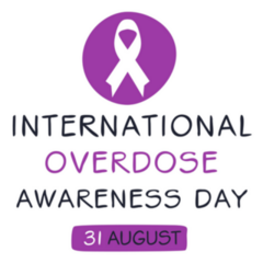 International Overdose Awareness Day In Purple Lettering Sticker 