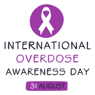 International Overdose Awareness Day In Purple Lettering Sticker 