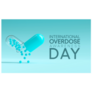 International Overdose Awareness Day On Blue Sticker