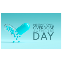 International Overdose Awareness Day On Blue Sticker
