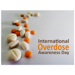 International Overdose Awareness Day Pill Concept Sticker 