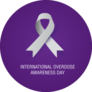 International Overdose Awareness Day Purple Background Sticker