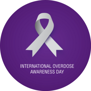 International Overdose Awareness Day Purple Background Sticker