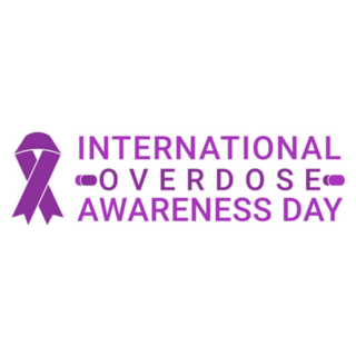 International Overdose Awareness Day Purple Lettering Sticker