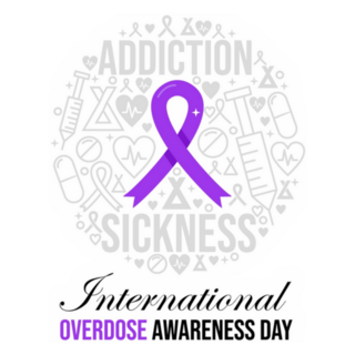 International Overdose Awareness Day Purple Ribbon Sticker