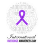 International Overdose Awareness Day Purple Ribbon Sticker