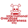 International Overdose Awareness Day Red Skull Lettering Sticker