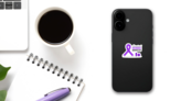 International Overdose Awareness Day Ribbon + Pill Sticker on a Phone (New) example