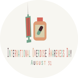 International Overdose Awareness Day Simple Icon Sticker