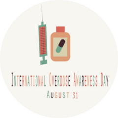 International Overdose Awareness Day Simple Icon Sticker