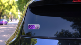 International Overdose Awareness Day Syringe Sticker on a Rear Car Window (New) example