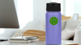 International Resycle Symbol Green Seamless Pattern Sticker on a Water Bottle (New) example