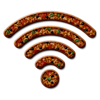 Internet Wifi Symbol Made Of Pizza Icon Sticker
