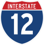 Interstate 12 Sign Sticker