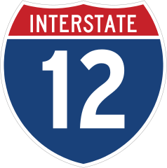 Interstate 12 Sign Sticker