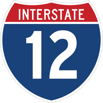 Interstate 12 Sign Sticker
