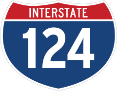 Interstate 124 Sign Sticker