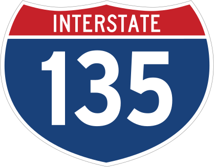 Interstate 135 Sign Sticker
