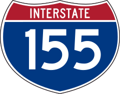 Interstate 155 Sign Sticker