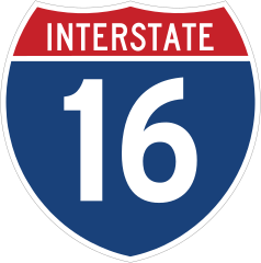 Interstate 16 Sign Sticker