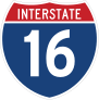 Interstate 16 Sign Sticker
