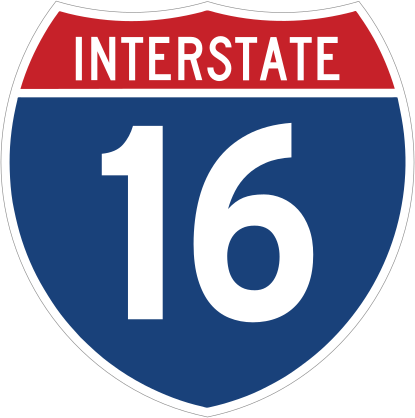 Interstate 16 Sign Sticker