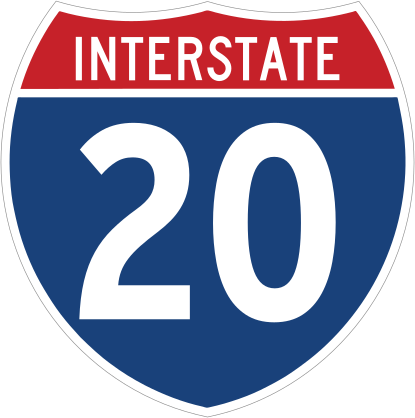 Interstate 20 Sign Sticker