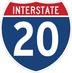 Interstate 20 Sign Sticker