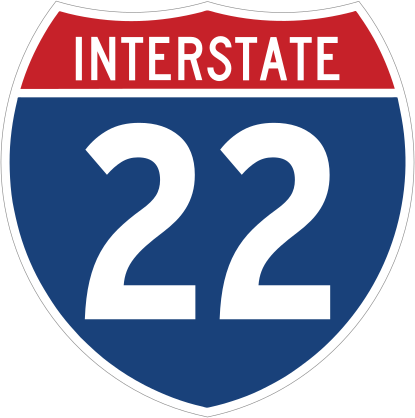 Interstate 22 Sign Sticker