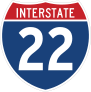Interstate 22 Sign Sticker