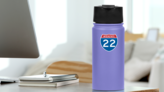 Interstate 22 Sticker on a Water Bottle (New) example