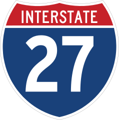 Interstate 27 Sign Sticker