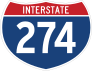 Interstate 274 Sign Sticker