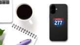 Interstate 277 Sign Sticker on a Phone (New) example