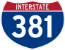 Interstate 381 Sign Sticker