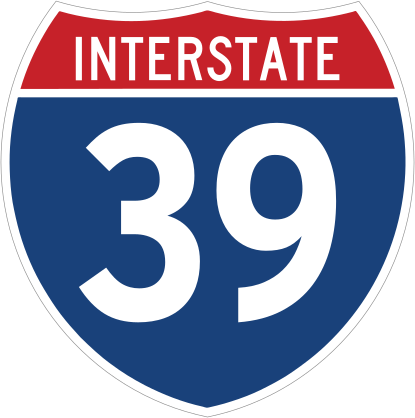 Interstate 39 Sign Sticker