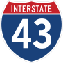 Interstate 43 Sign Sticker