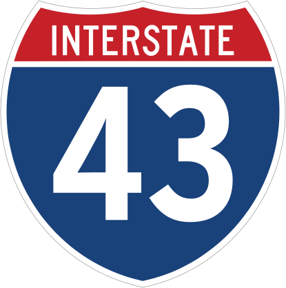 Interstate 43 Sign Sticker