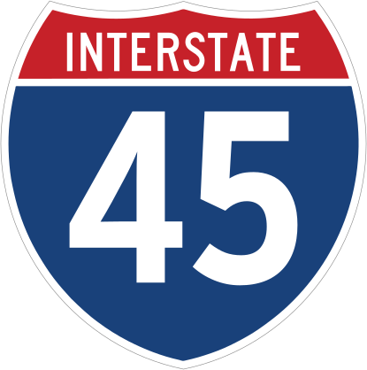 Interstate 45 Sign Sticker