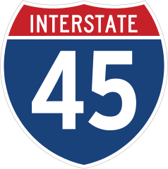 Interstate 45 Sign Sticker